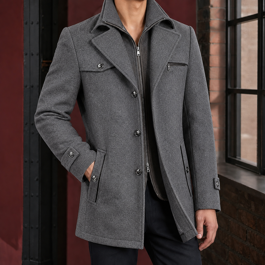 Desmond-Tate Cashmere Coat - Gray