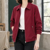 Modesty-Sage Collared Jacket - Wine Red