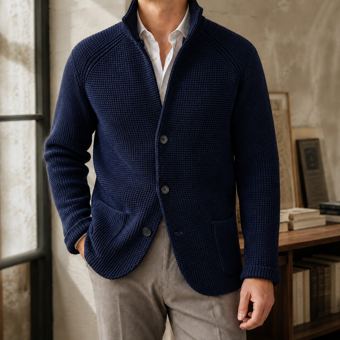 Zephyrin-Tate Textured Jacket - Dark Blue