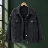 Olympia-Louise Relaxed Denim Jacket - Black