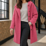 Roseline Hooded Coat - Rose Red