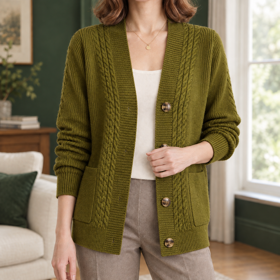 Joy Cable Knit Cardigan - As Pictured