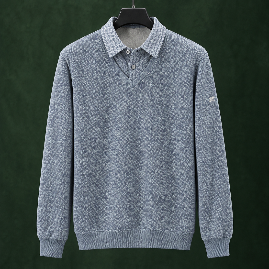 Desmond-Stone Layered Sweater - Blue Gray