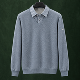 Desmond-Stone Layered Sweater - Blue Gray