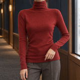 Grace-Hope Slim Turtleneck - Brick Red