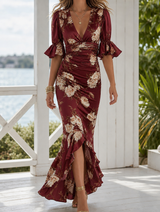 Cleo Asymmetrical Dress - Red