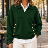 Leila-Louise Collared Sweater - Green