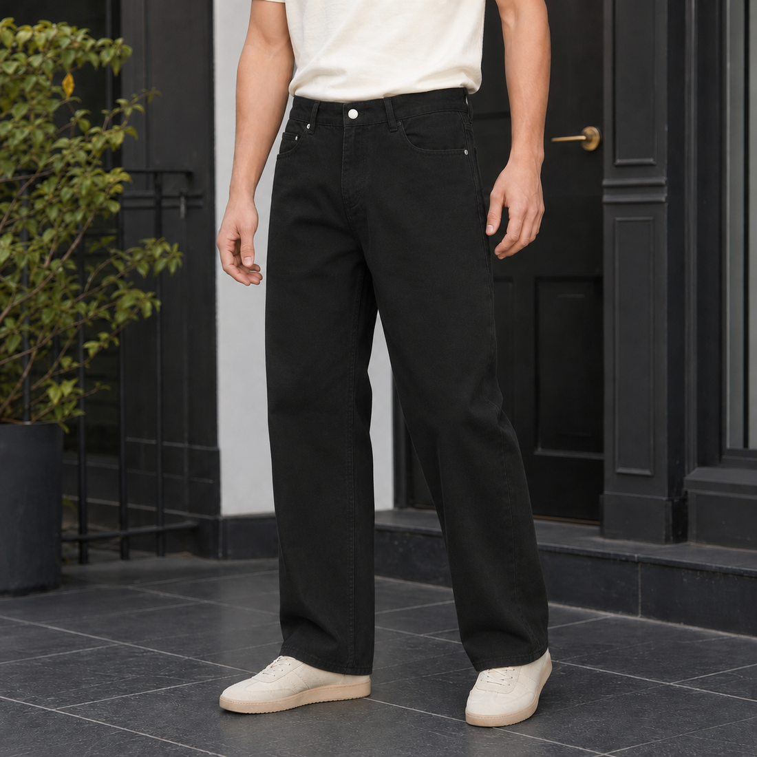 Valentin-York Wide Leg Jeans - Black