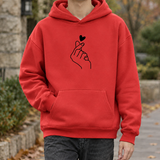 Dario-Jude Graphic Hoodie - Fingers Compared To Heart-red