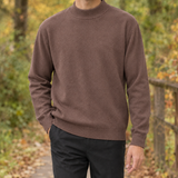 Isidore-Stone Mock Neck Sweater - Brown