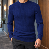 Tyler Cable Sweater - Navy Blue