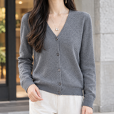 Maylis-Grace V-Neck Cardigan - Gray