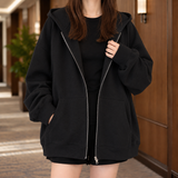 Bronwen Oversized Hoodie - Plus Velvet Black