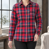 Josephine-Rae Relaxed Plaid Shirt - Red Plaid