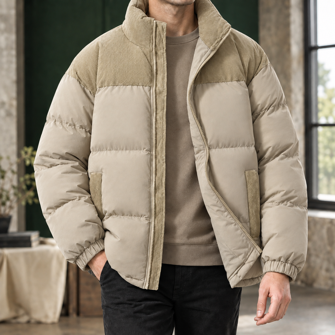 Balthasar-James Corduroy Jacket - Khaki