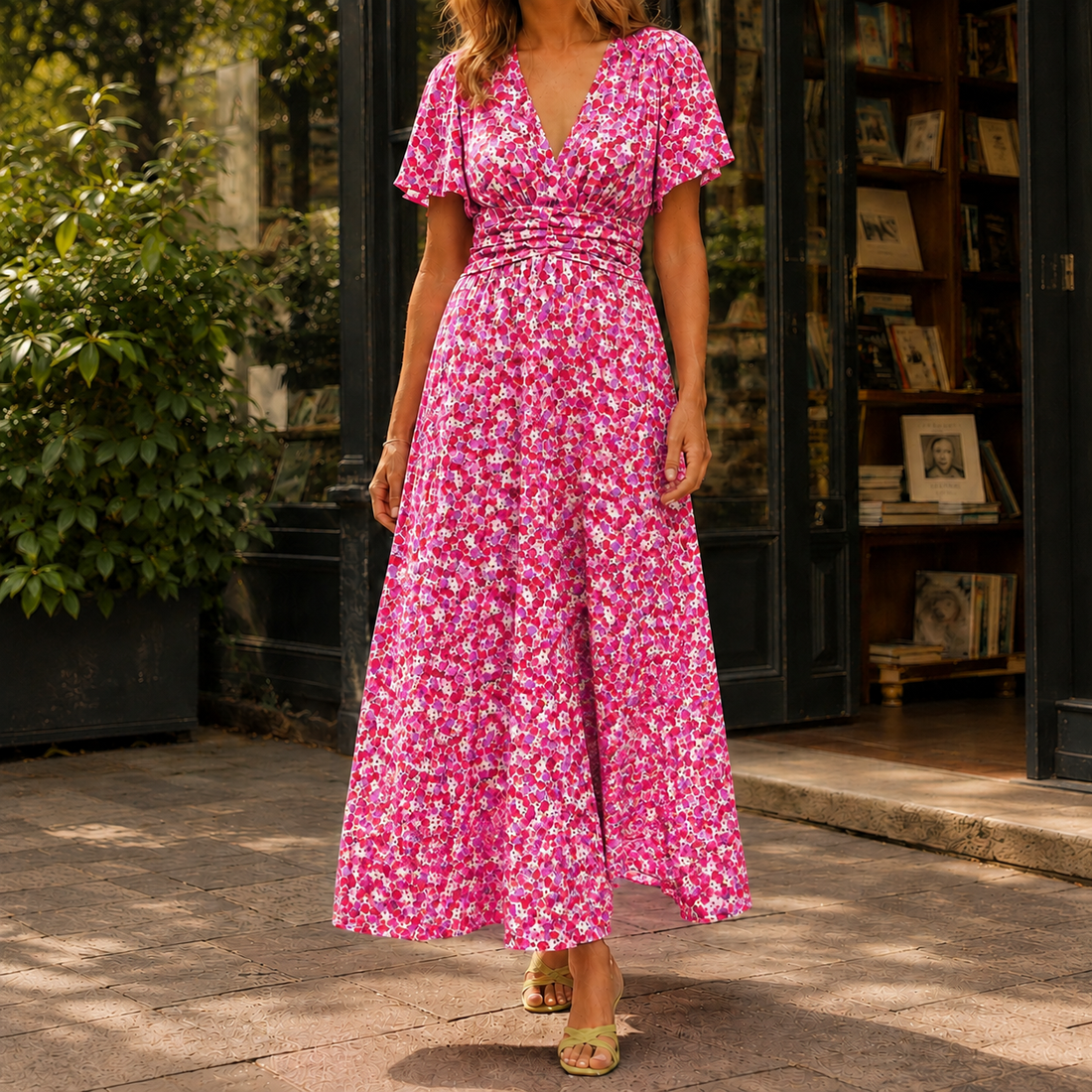 Simone Floral Maxi Dress - Pink