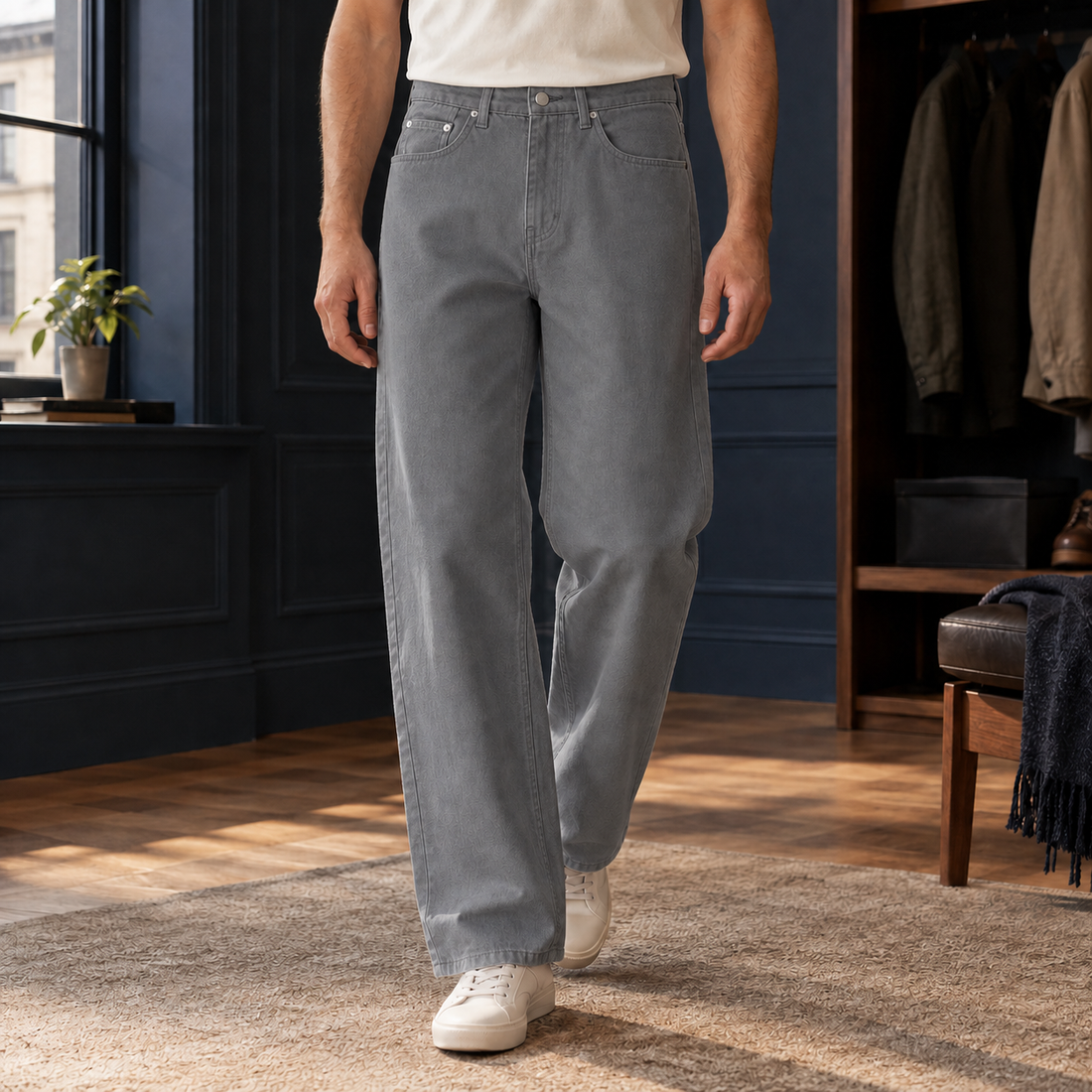 Ramsey-Wren Straight Leg Jeans - Gray