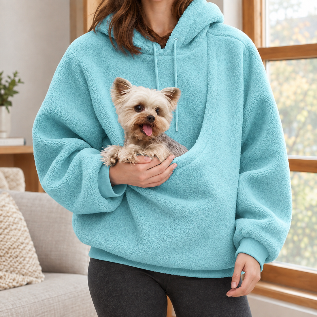 Salome-Rae Pet Pocket Hoodie - Sky Blue