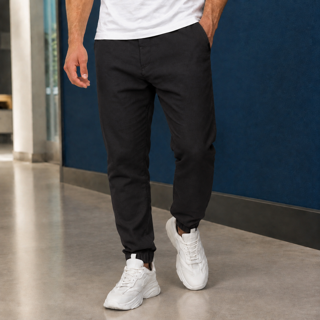 Elias Tapered Jogger Pants - Black