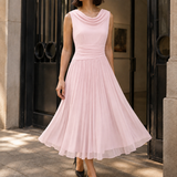 Mabel Cowl Neck Dress - Pink