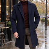 Arnaud-Lane Tailored Overcoat - Navy Blue