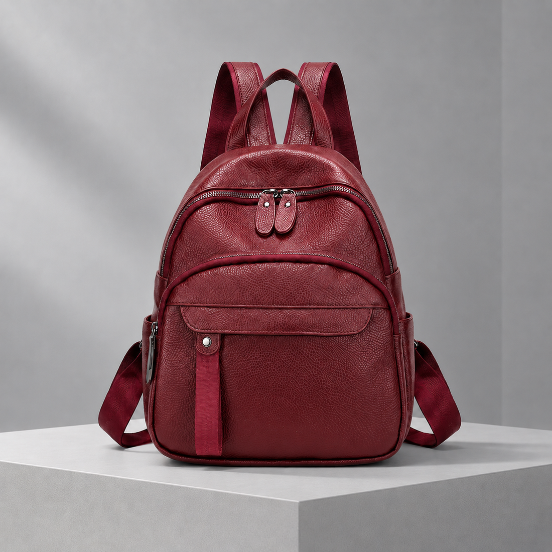Rizzi Leather Backpack - Red