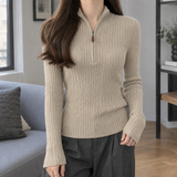 Jasmine Half Zip Top - Khaki
