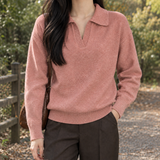 Bronwen-Jane Polo Collar Sweater - Pink