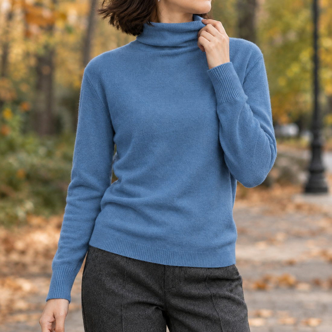 Chloe-Hope Turtleneck Sweater - Haze Blue