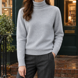 Maya-Sage Cashmere Turtleneck - Gray