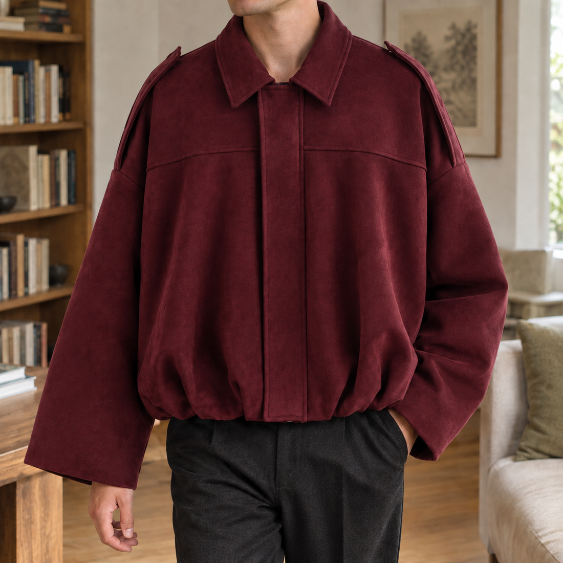 Owen Suede Jacket - Red