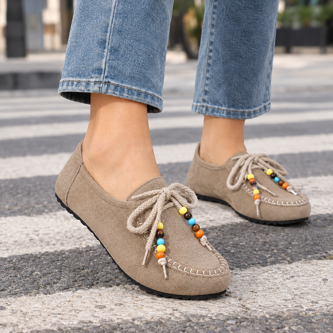 Molfetta-Capri Suede Moccasins - Khaki