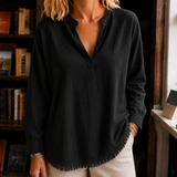 Bernadette-Faye Fringe Blouse - Black