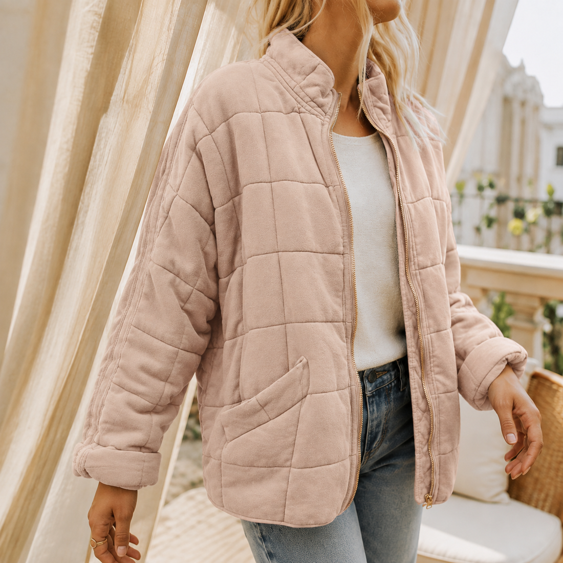 Emilia-Faye Quilted Jacket - Khaki