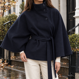 Xenia-Skye Cape Jacket - Navy Blue