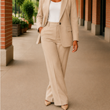 Elena-Rose Tailored Suit - Beige
