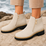Neroni Zip Ankle Boots - Ivory