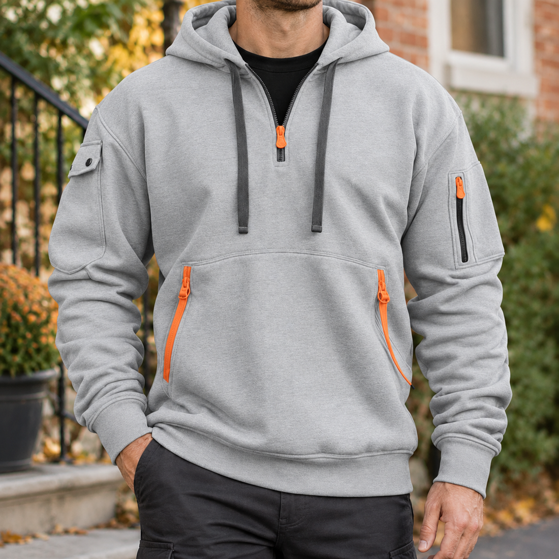 Sebastien Utility Hoodie - Light Gray