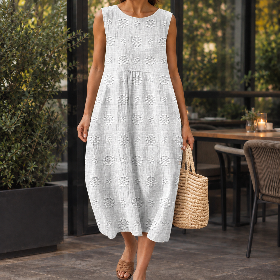 Georgina-Kate Cocoon Midi Dress - White