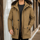 Byron-Tate Hooded Overcoat - Khaki