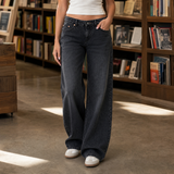 Aiglon-Eve Wide Leg Jeans - Dark Gray