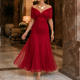 Lydia-Hope Wrap Maxi Dress - Red