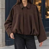 Sasha Suede Bomber Jacket - Brown