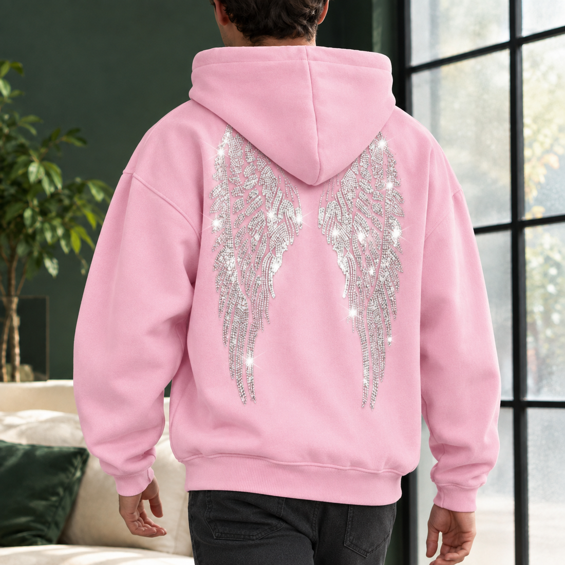 Mathias-Wade Rhinestone Hoodie - Pink