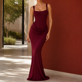 Mireille Corset Maxi Dress - Burgundy
