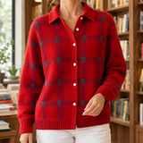 Esme-June Plaid Sweater - Red