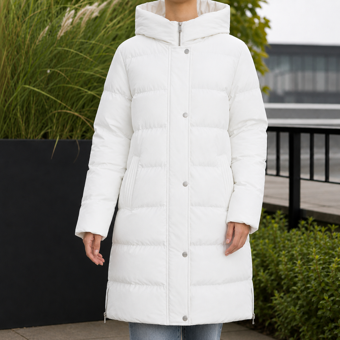Giulia-Rae Hooded Puffer Jacket - Star White