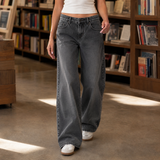 Aiglon-Eve Wide Leg Jeans - Smoke Gray