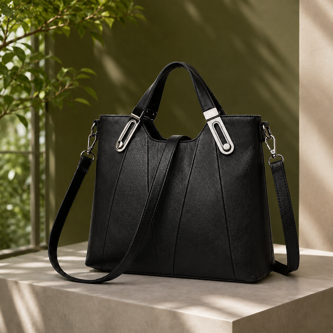 Bertelli Paneled Tote - Black