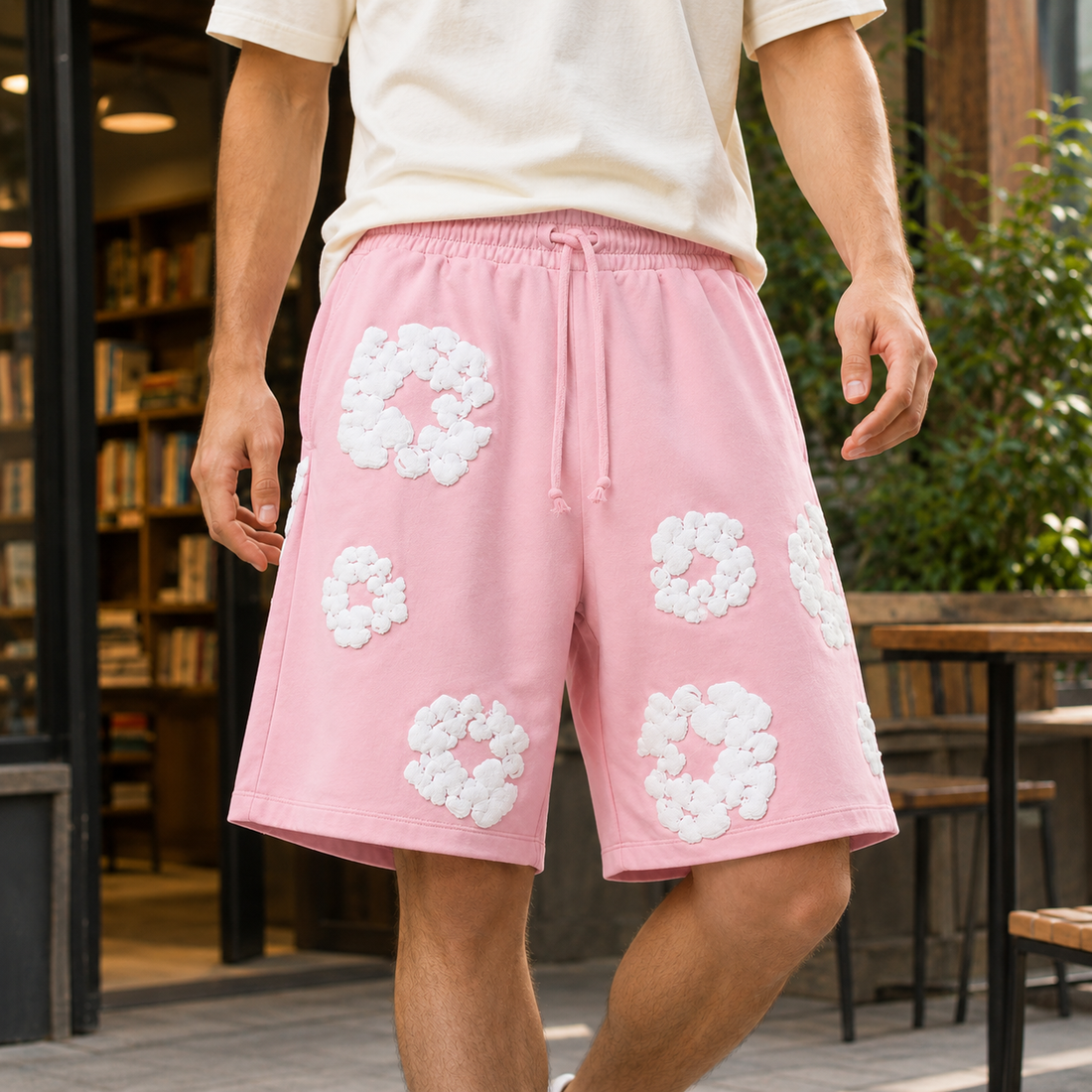Arthur-Grey Relaxed Shorts - Pink